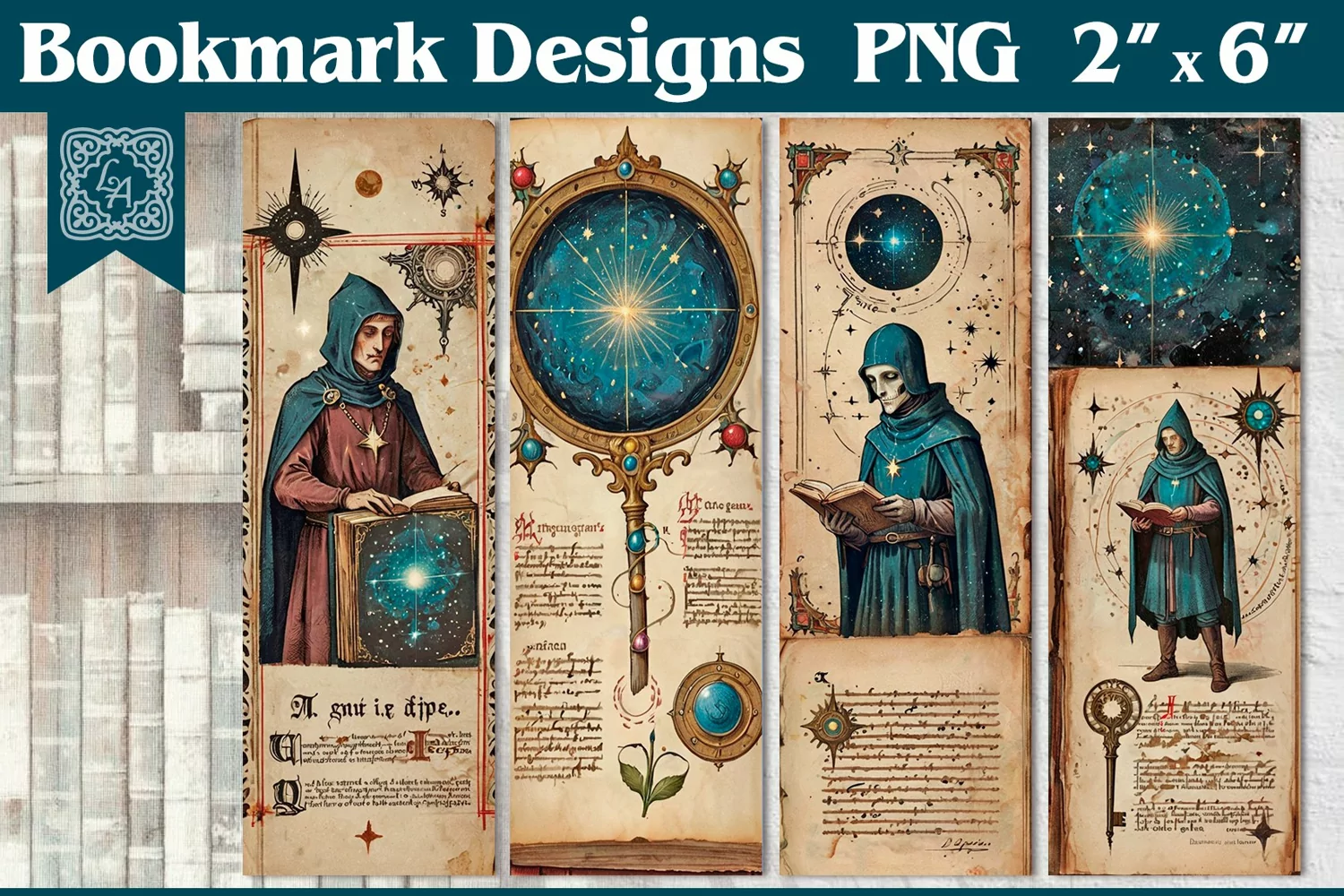 Vintage Magic Printable Bookmark 4 PNG product image 1