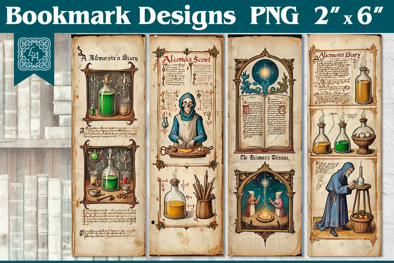 Vintage Magic Printable Bookmark 4 PNG product image 1