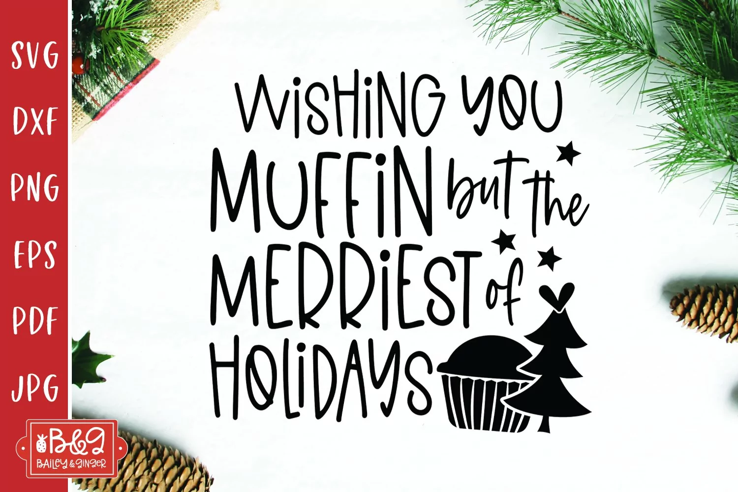 Wishing You Muffin But The Merriest Christmas Pot Holder SVG product image 1