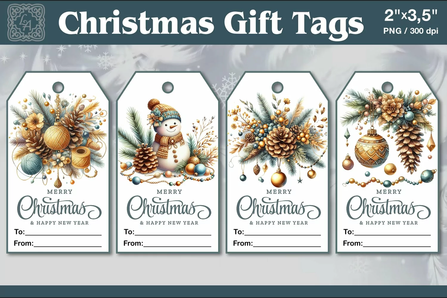 Christmas Gift Tags| Ball | PNG Sublimation product image 1
