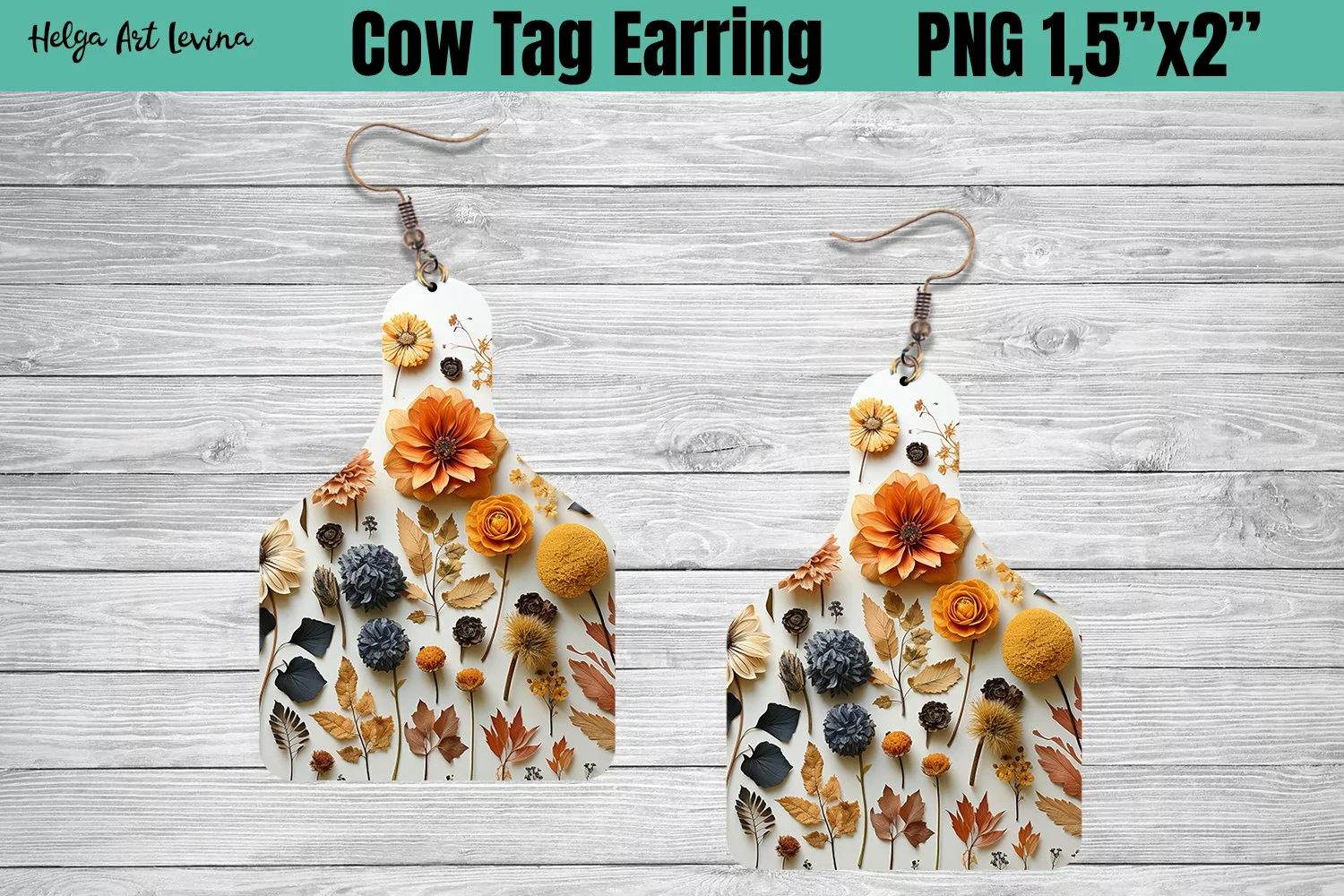 Cow Tag Earring Sublimation product image 1
