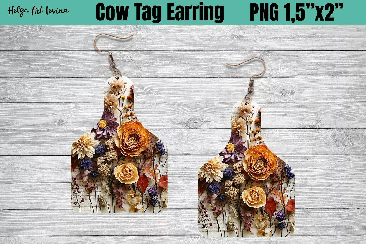 Cow Tag Earring Sublimation product image 1