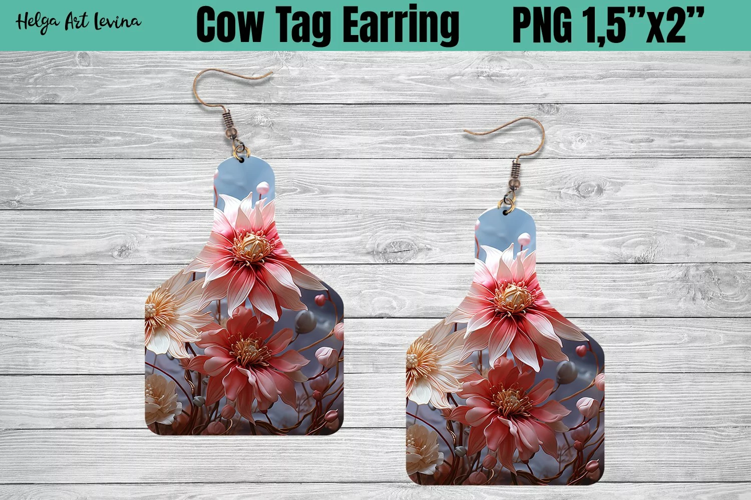 Cow Tag Earring Sublimation product image 1