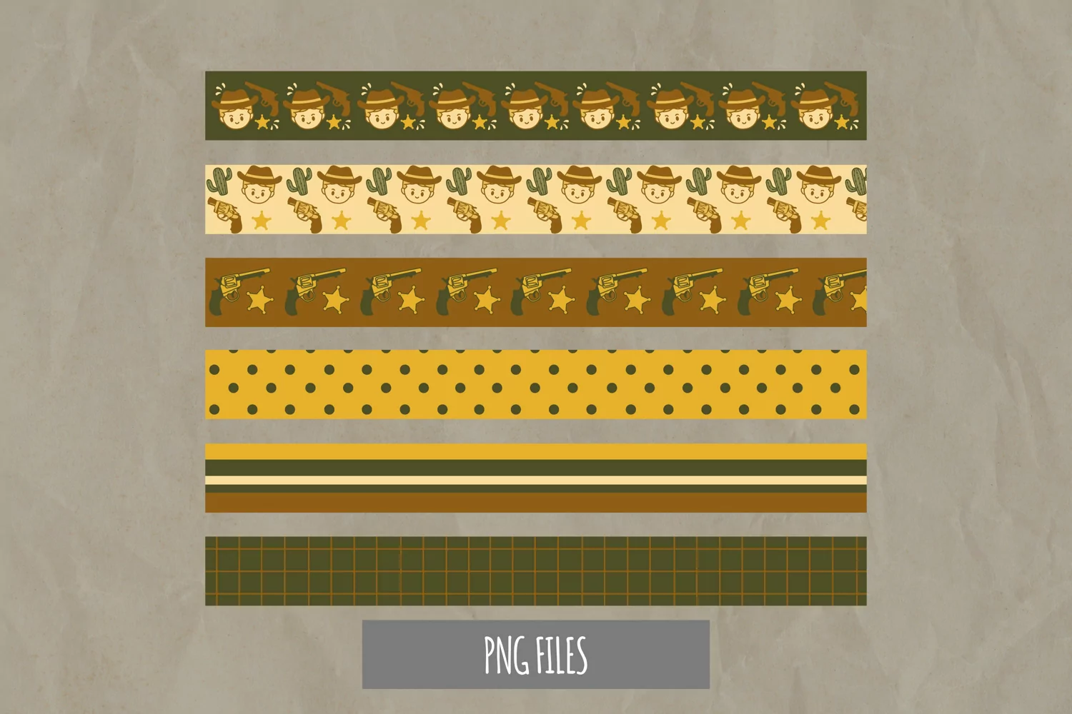 Cowboy with Vintage Color Seamless Seamless Strips product image 1
