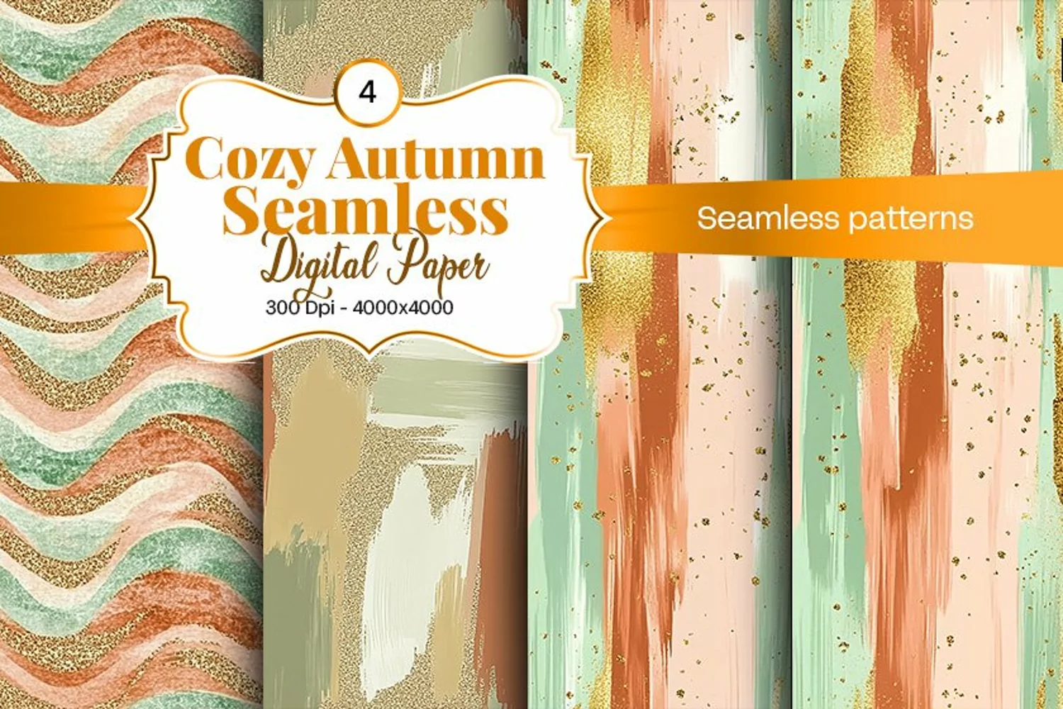 Cozy Autumn Digital Paper Seamless Pattern - 4 Fall texture product image 1