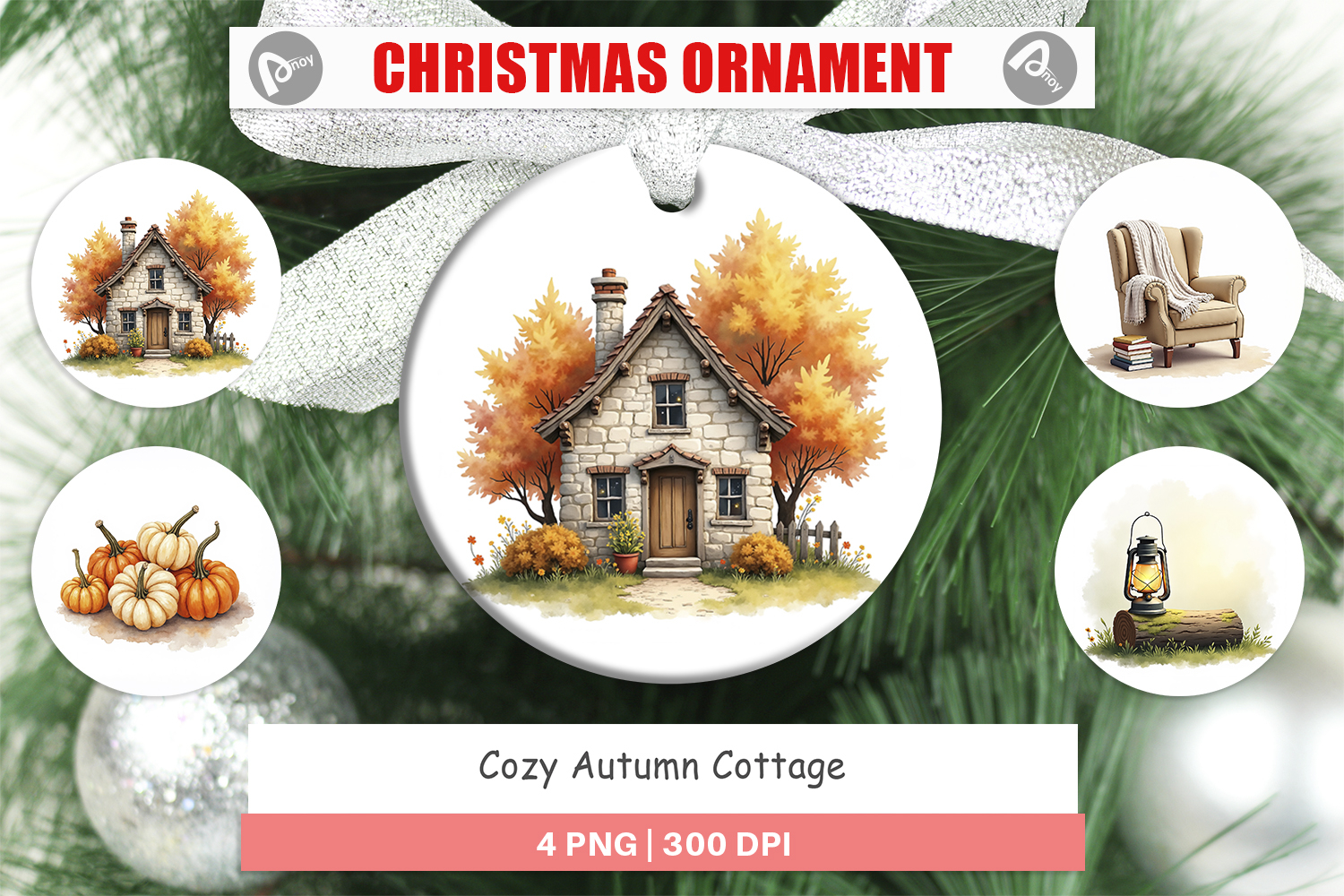 Cozy Autumn Cottage Ornament product image 1