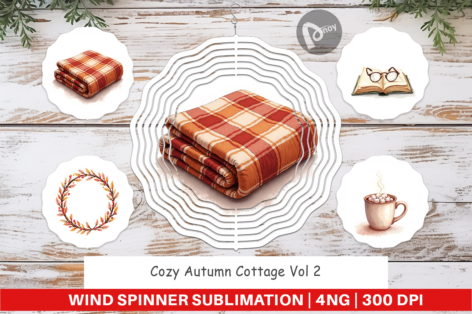 Cozy Autumn Cottage Wind Spinner product image 1