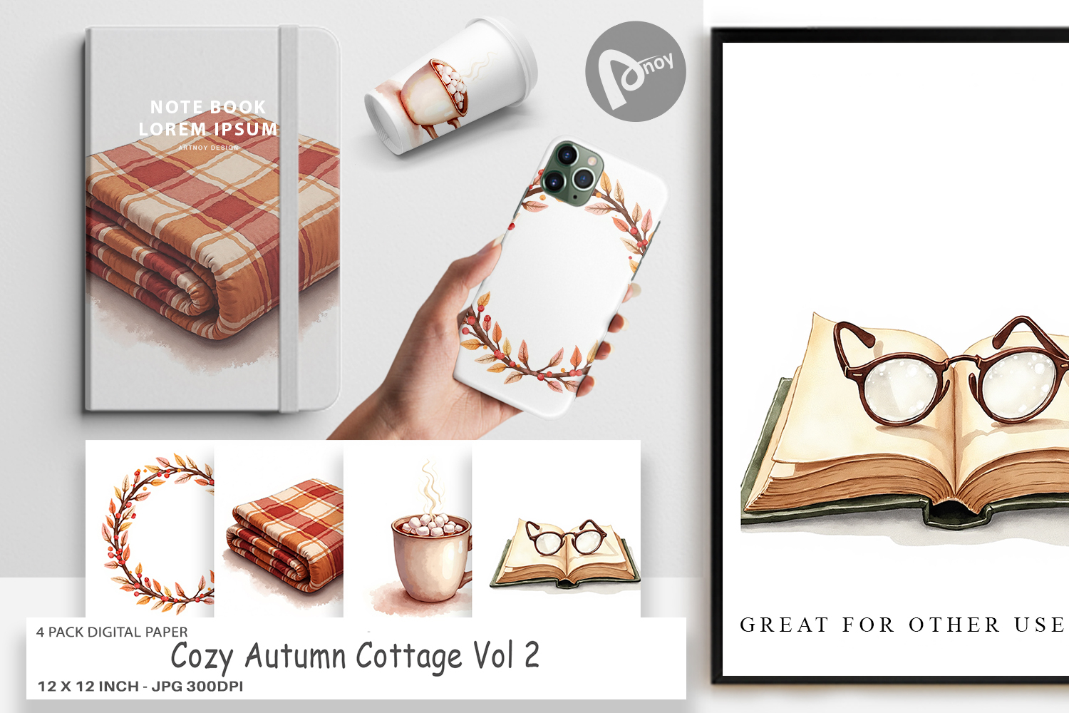 Cozy Autumn Cottage Digital Paper product image 1