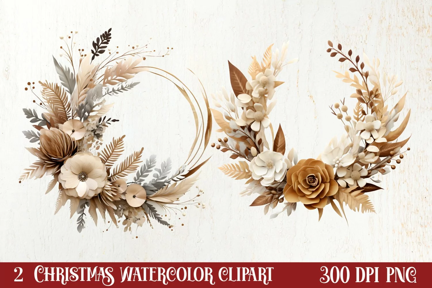 Cozy Boho Christmas Sublimation Clipart, Christmas PNG product image 1
