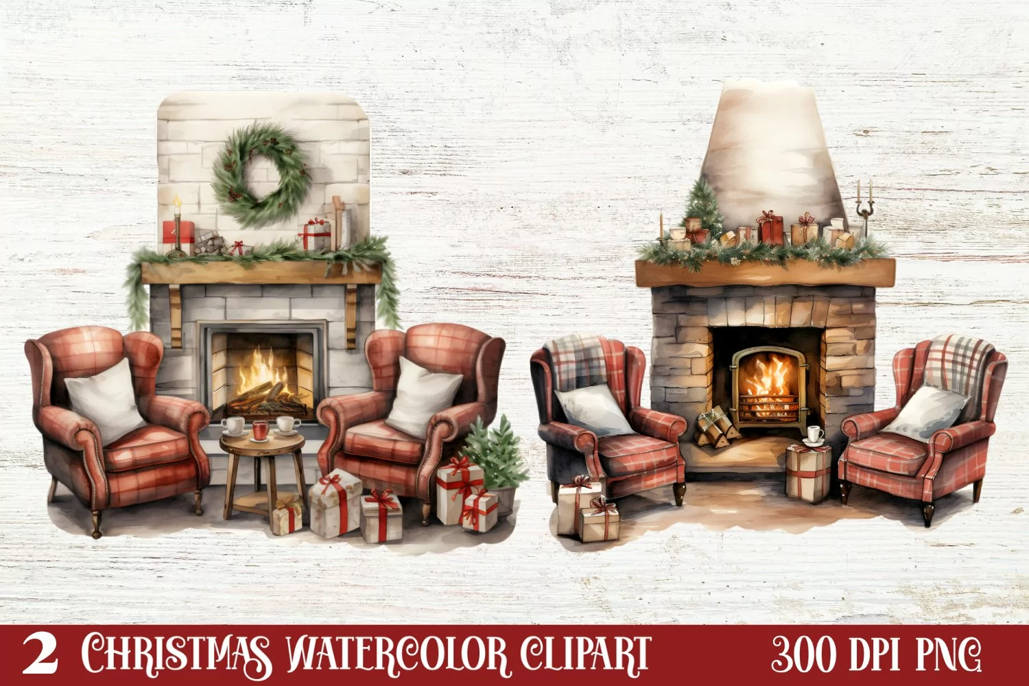 Cozy Christmas Home Clipart Sublimation product image 1