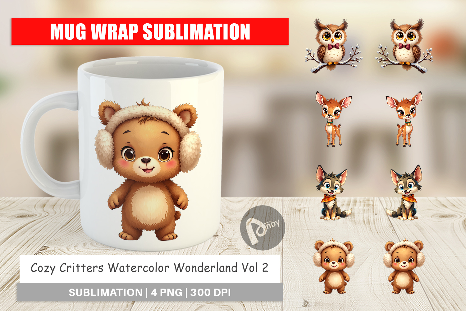 Cozy Critters Wonderland Mug Wrap product image 1