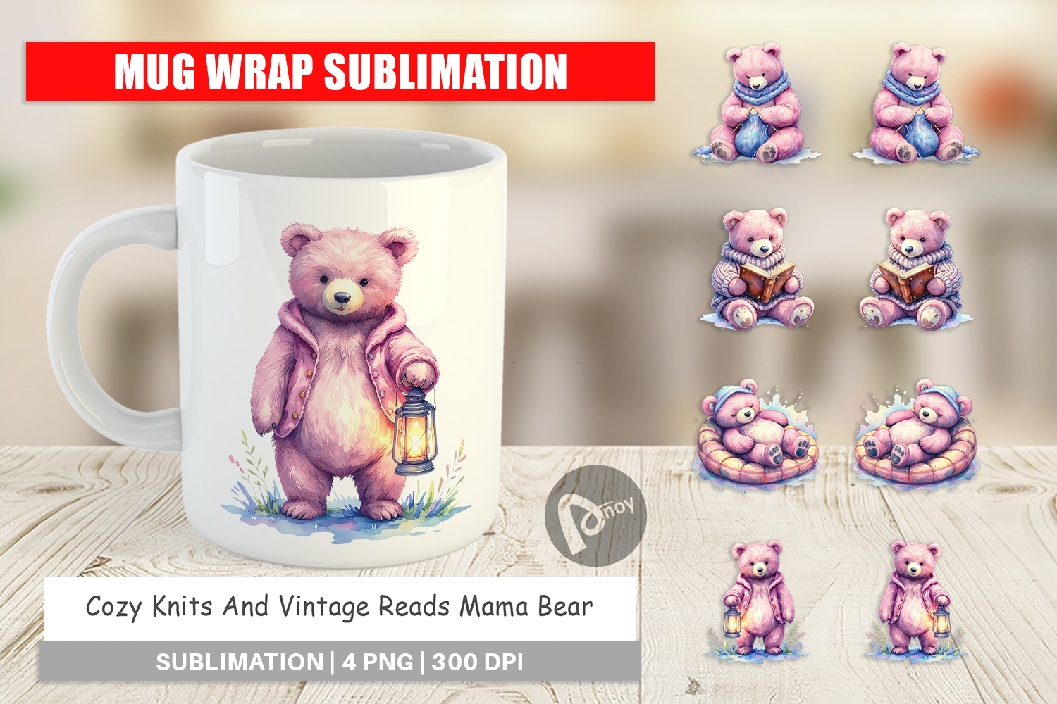 Knits & Reads Mama Bear Mug Wrap product image 1