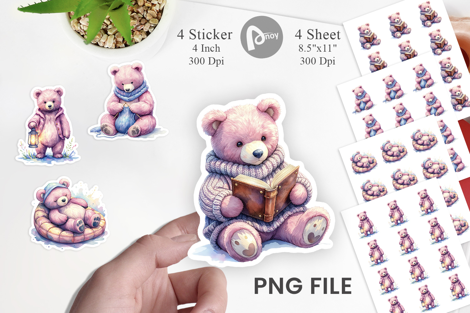 Knits & Reads Mama Bear Sticker product image 1