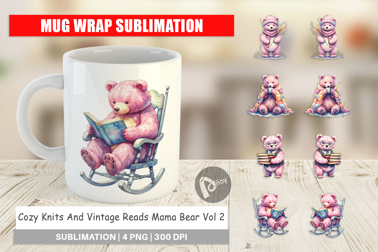 Knits & Reads Mama Bear Mug Wrap product image 1
