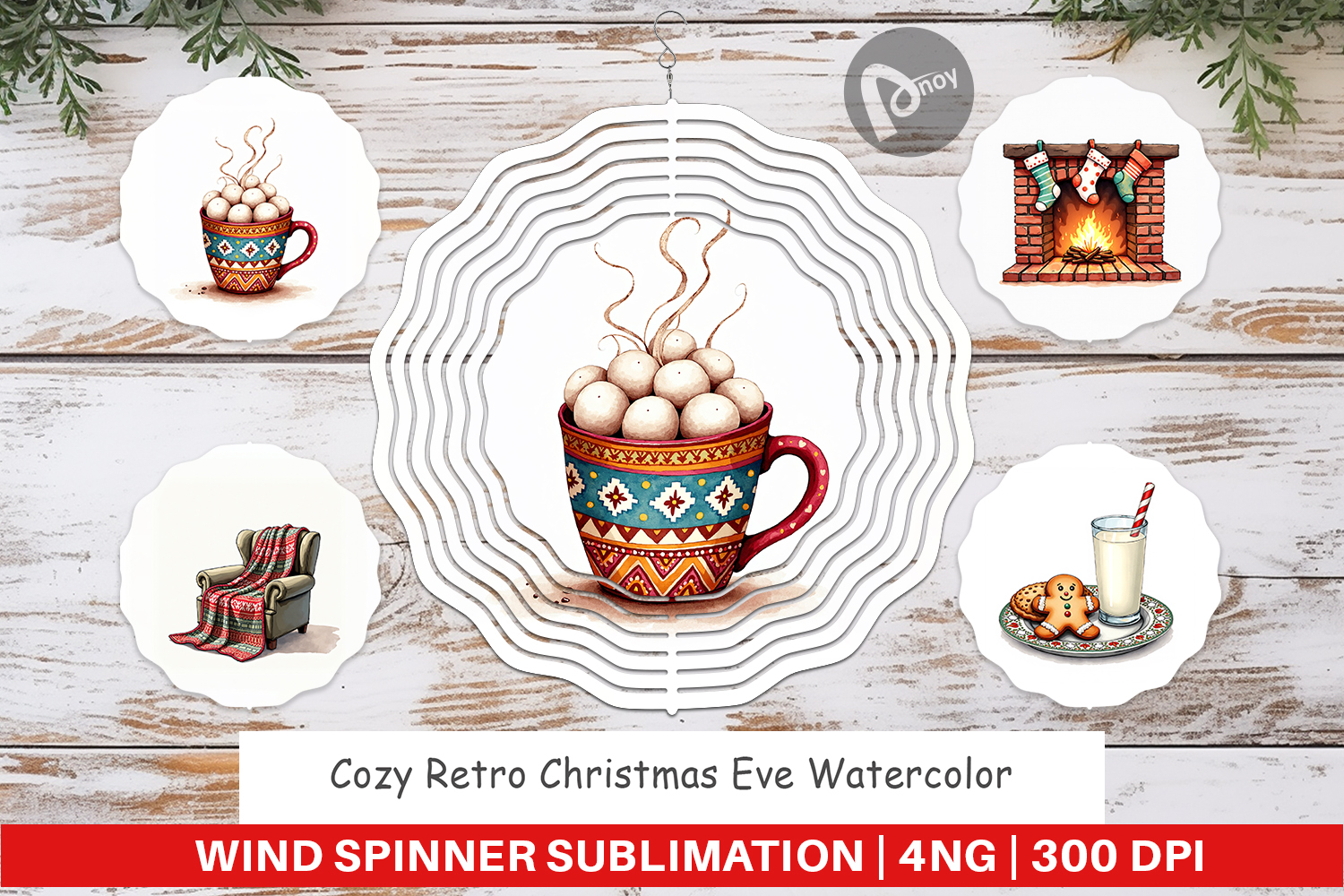 Retro Christmas Eve Wind Spinner product image 1