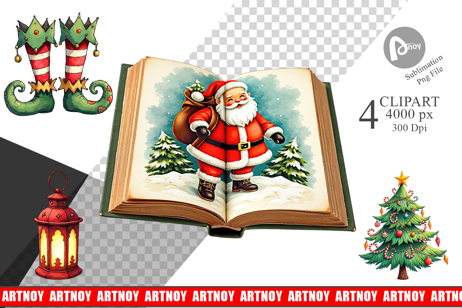 Retro Christmas Eve Clipart product image 1