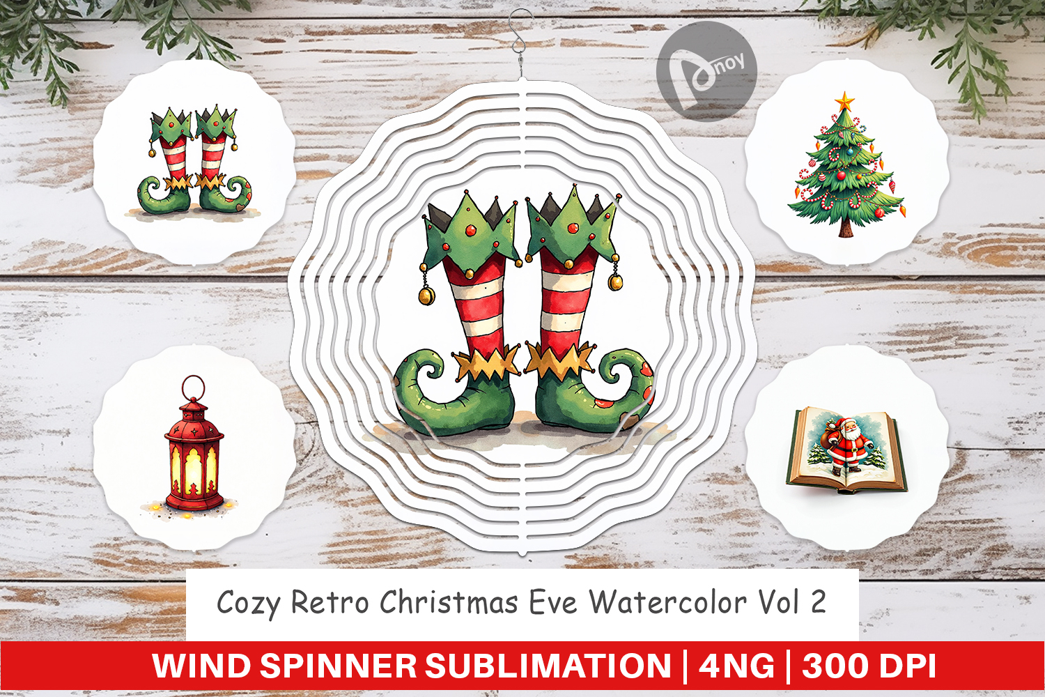 Retro Christmas Eve Wind Spinner product image 1