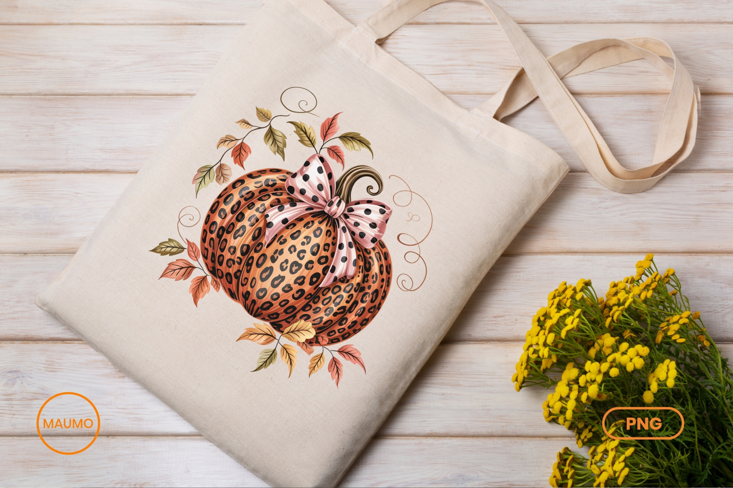 Leopard print pumpkin fall png product image 1