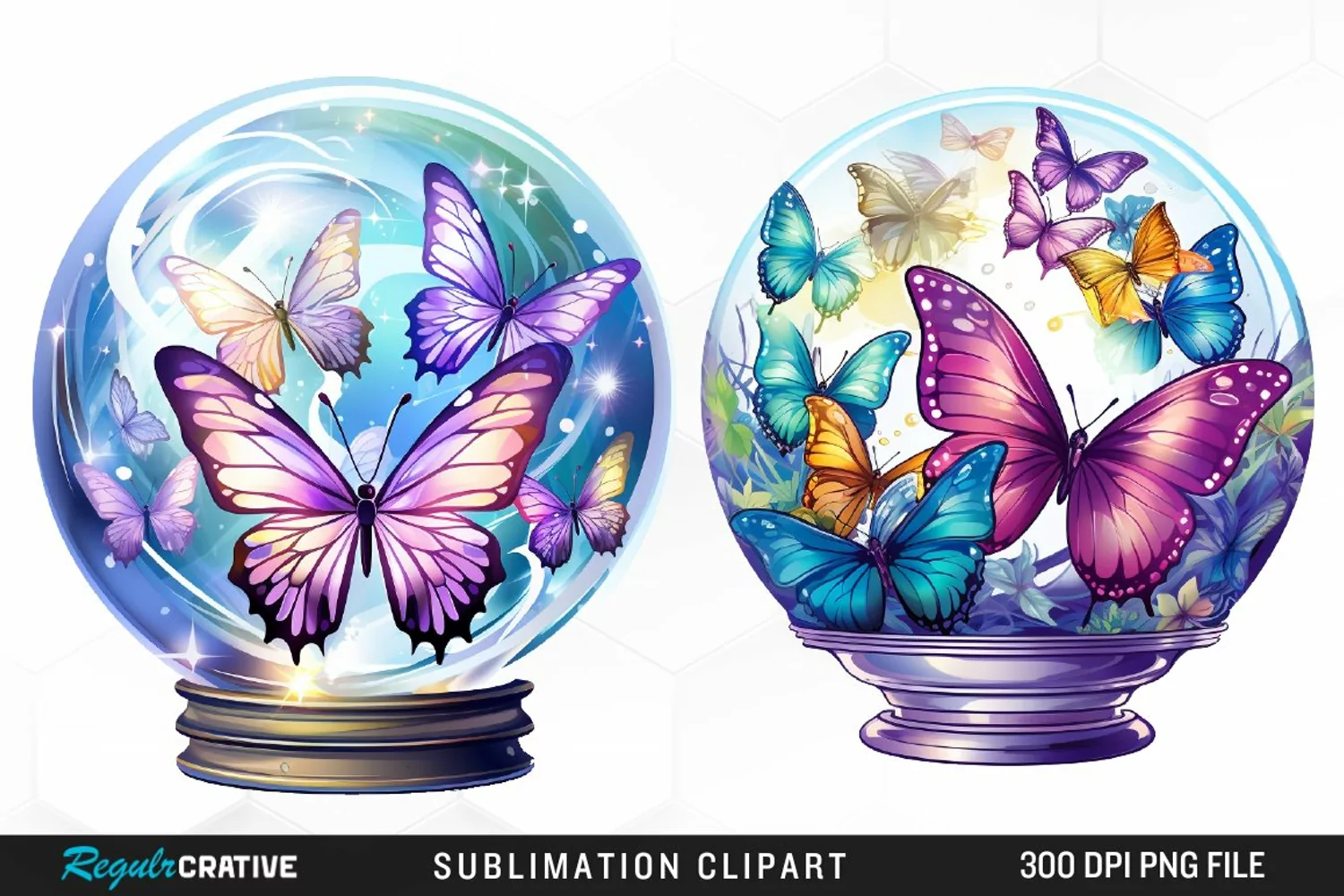 Crystal Balls Watercolor Clipart product image 1