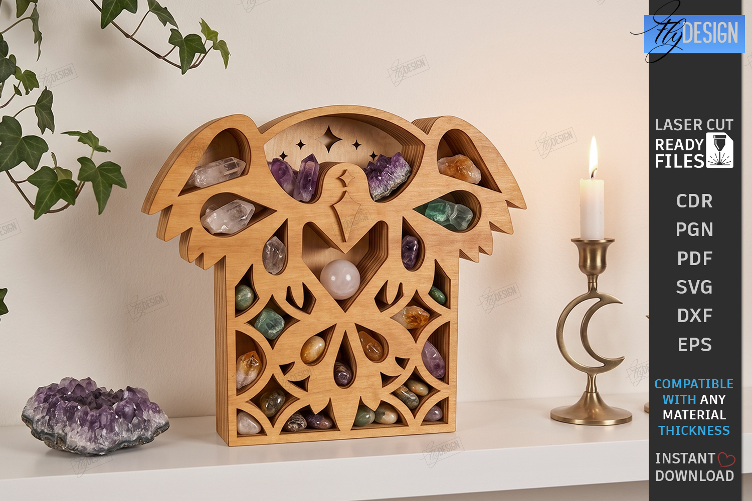 Crystal Display Shelf Laser Cut | Mystical Crystal Holder product image 1