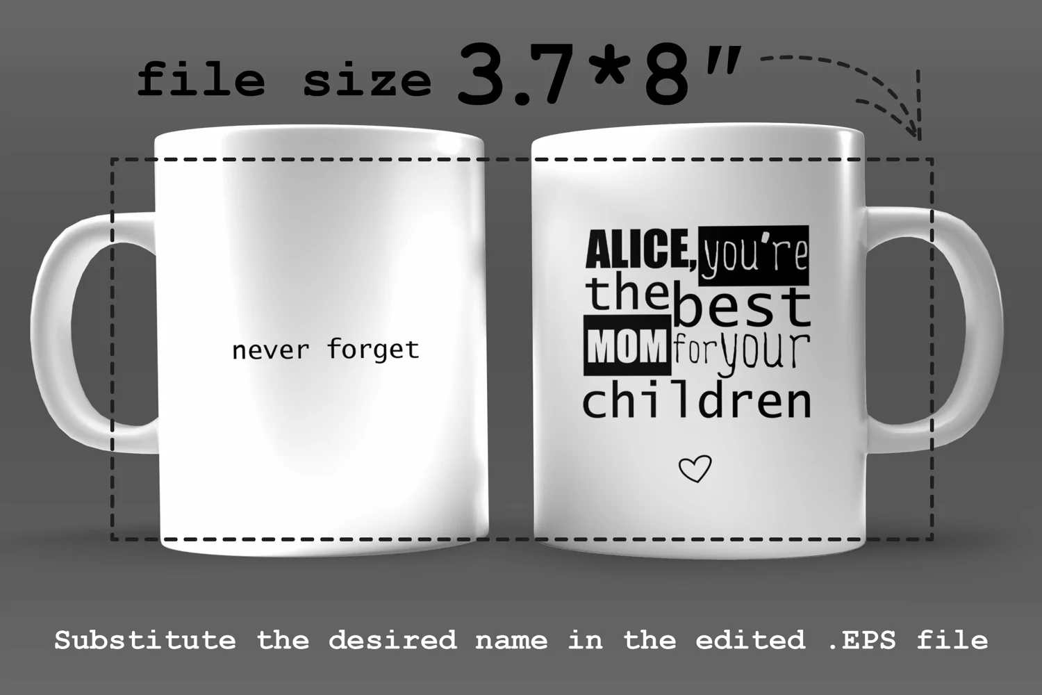 Best Mom cup for Sublimation with editable name product image 1