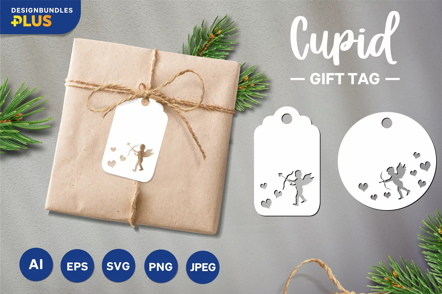 Cupid Gift Tag SVG Paper Cutting Set product image 1