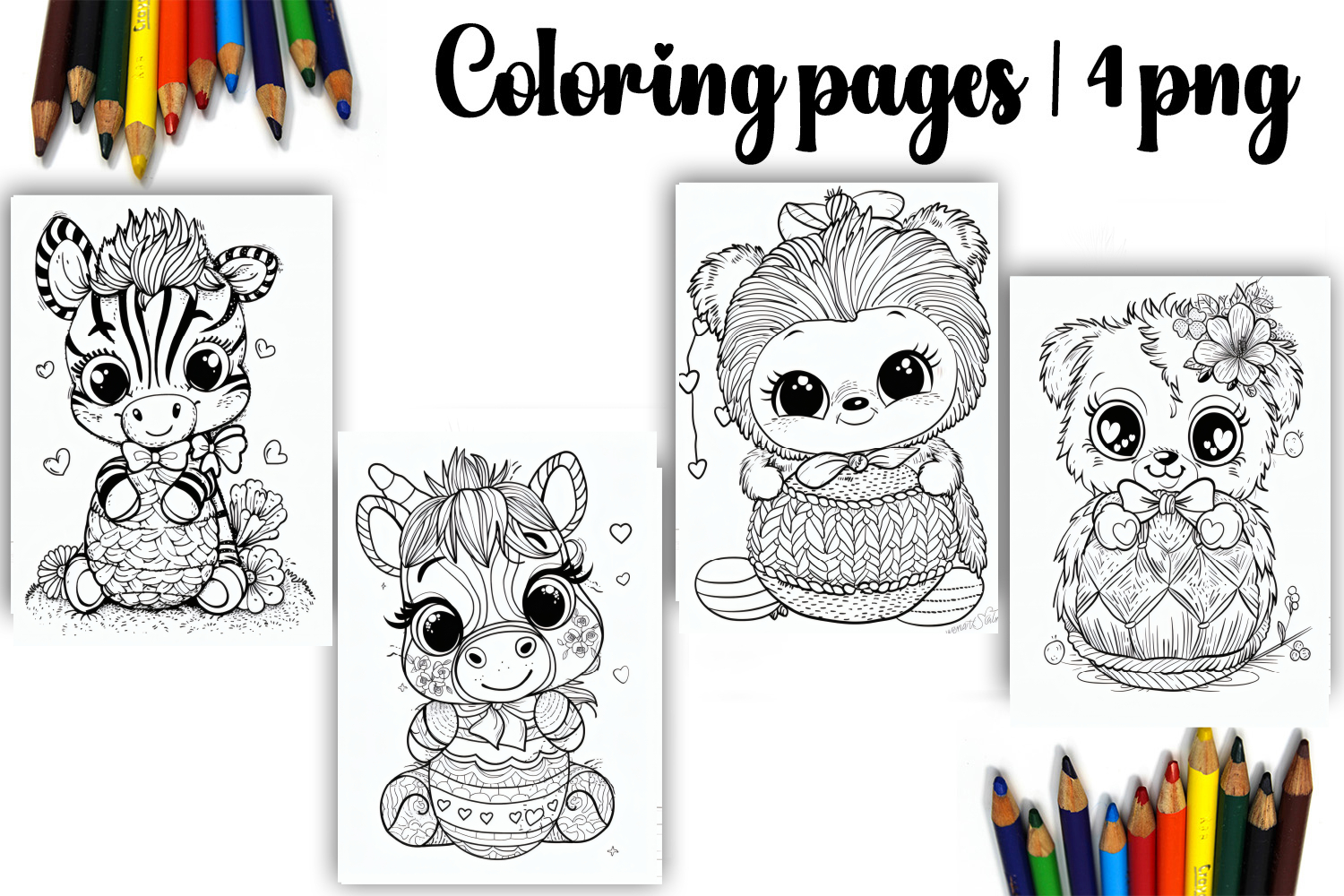 Cute animals Design |Easter Coloring pages product image 1
