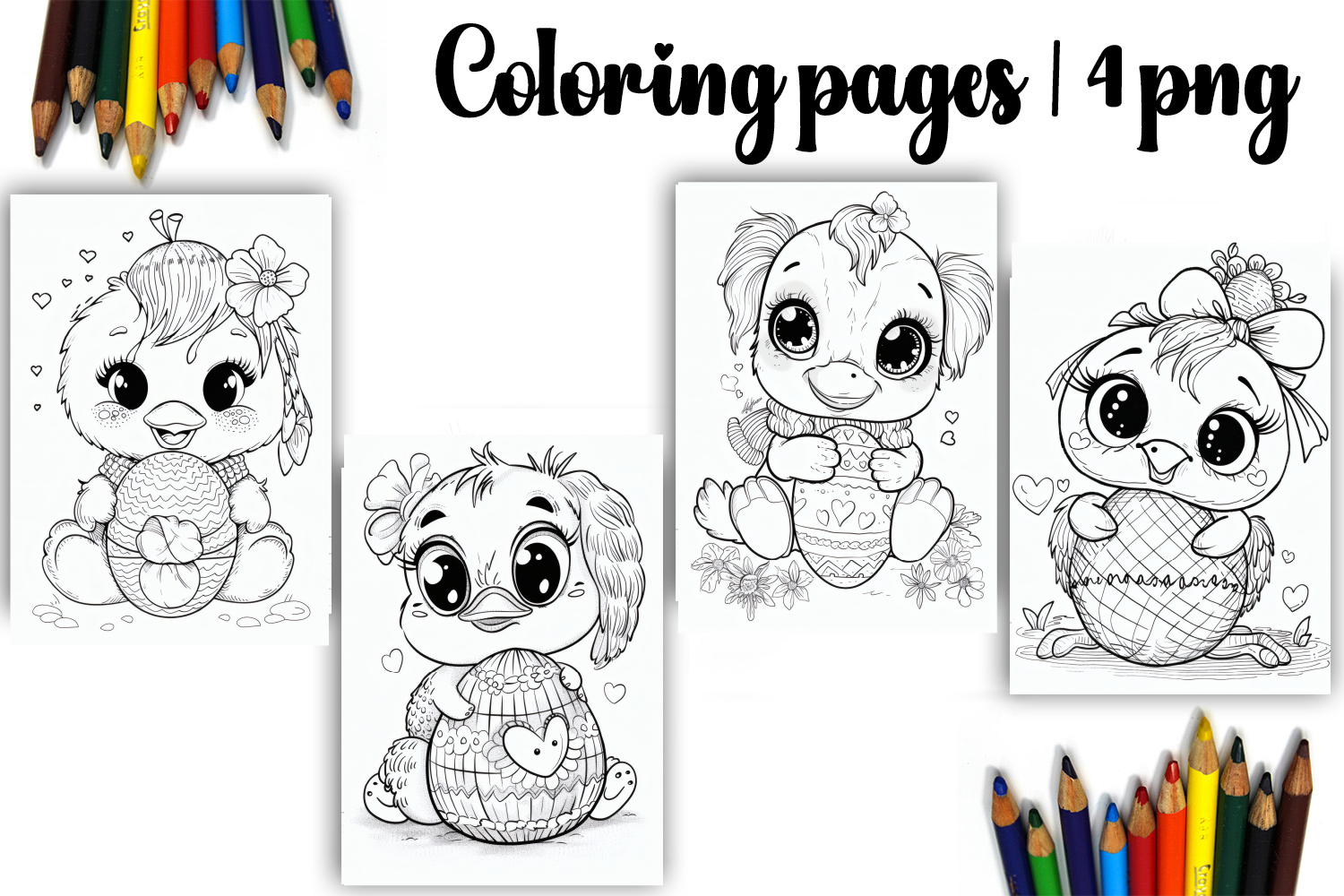 Cute animals Design |Easter Coloring pages product image 1