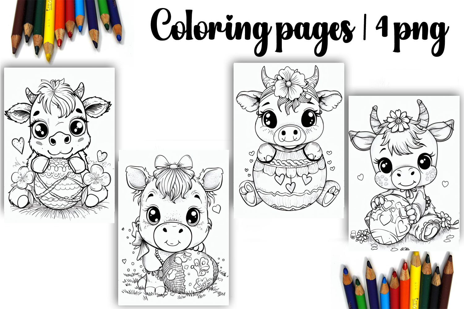 Cute animals Design |Easter Coloring pages product image 1