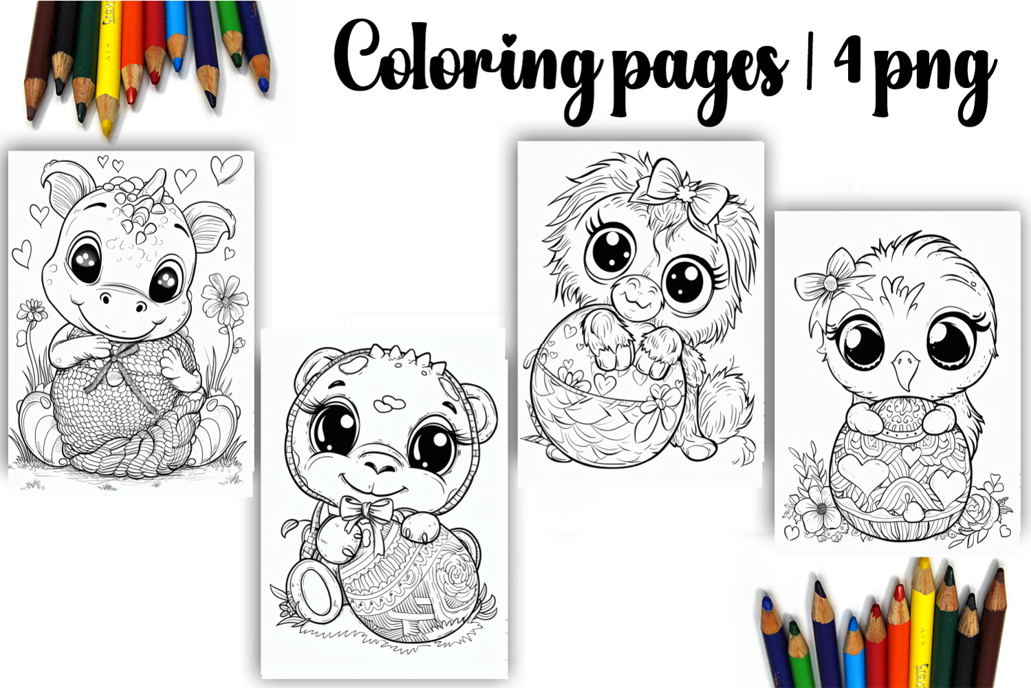 Cute animals Design |Easter Coloring pages product image 1