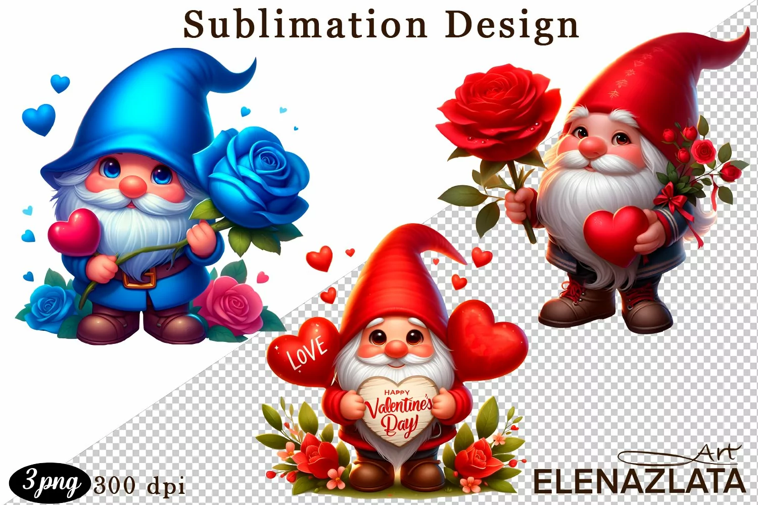 Cute gnome clipart, birthday gnome sublimation product image 1