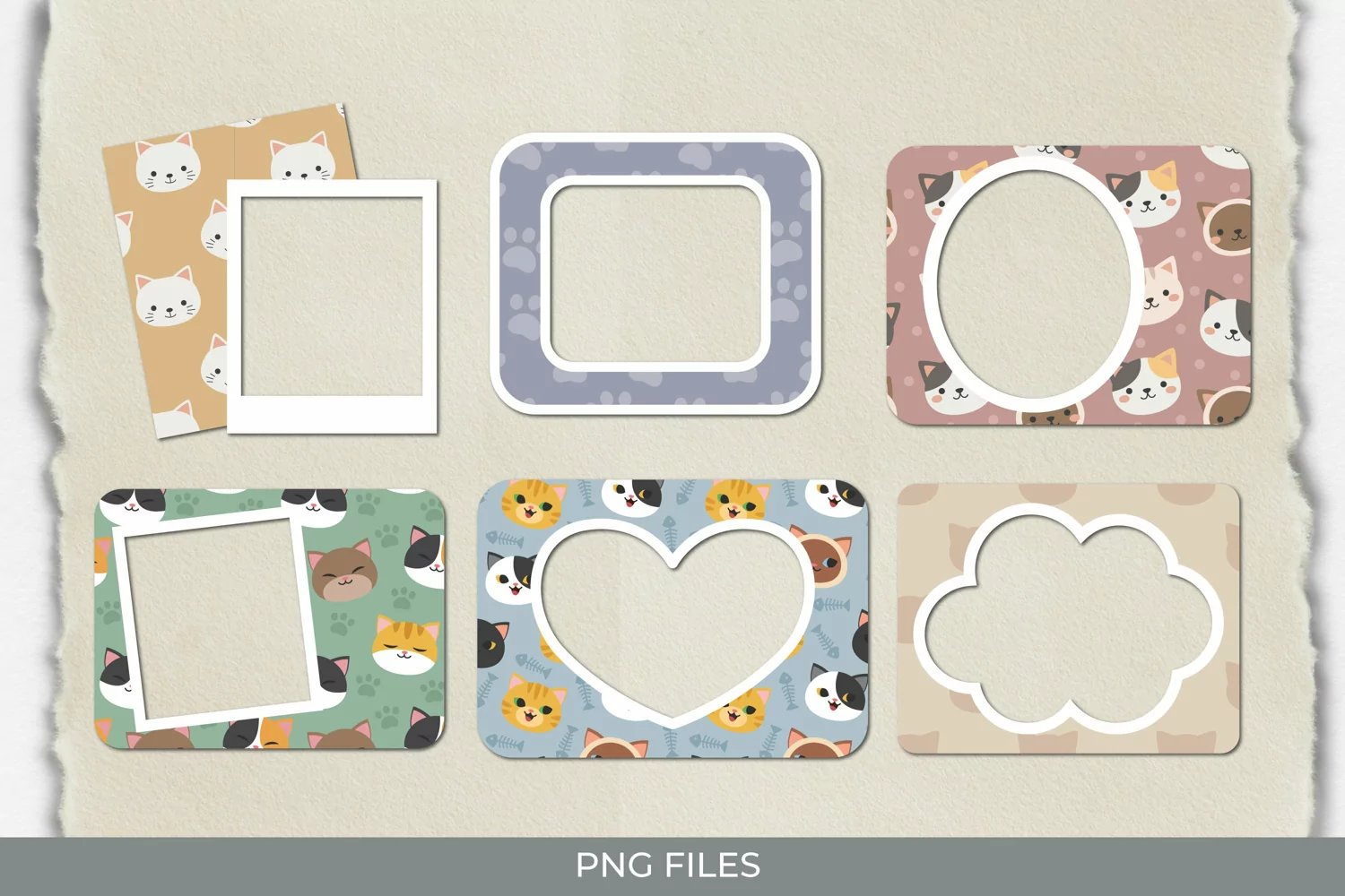 Cute Cat with Vintage Color Seamless Pattern Frames product image 1