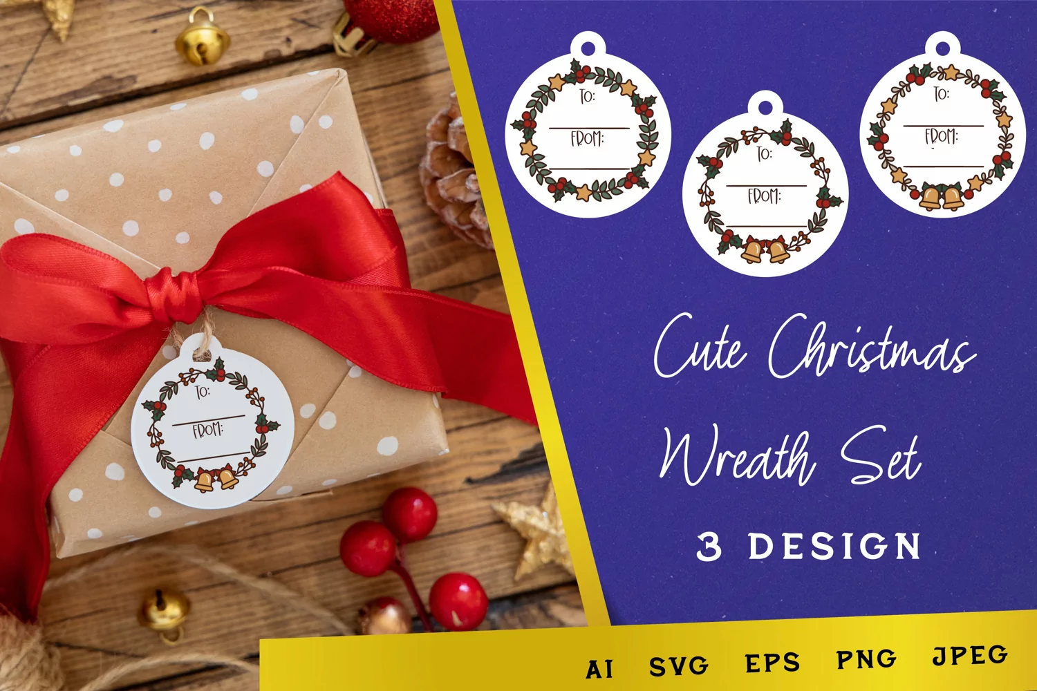 Christmas Wreath for Gift Tags Set product image 1