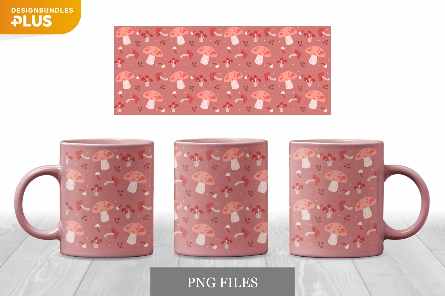Cute Mushroom Seamless 11 oz Mug Wrap Sublimation product image 1