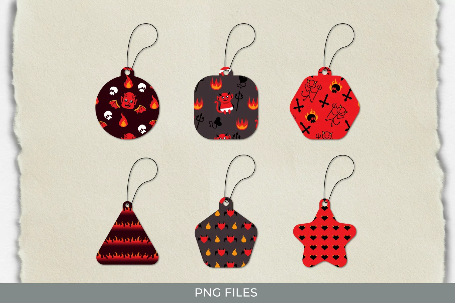 Cute Devil Seamless Pattern Shaped Tags product image 1