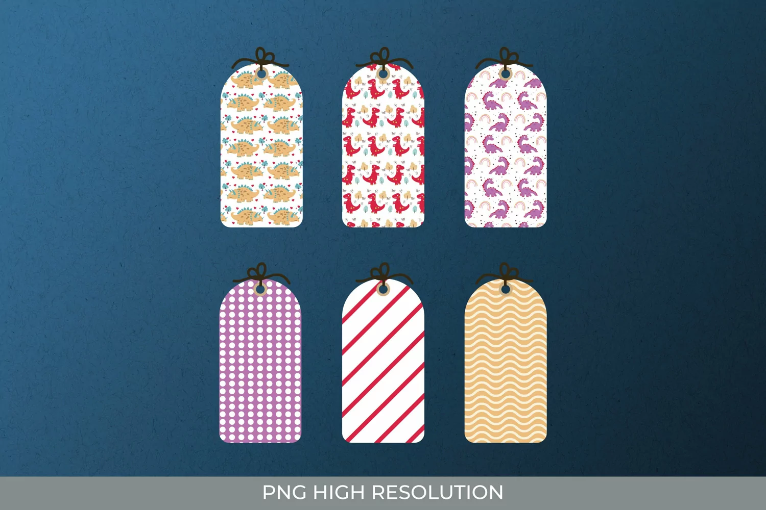 Cute Dino Patterned Shaped Tag product image 1