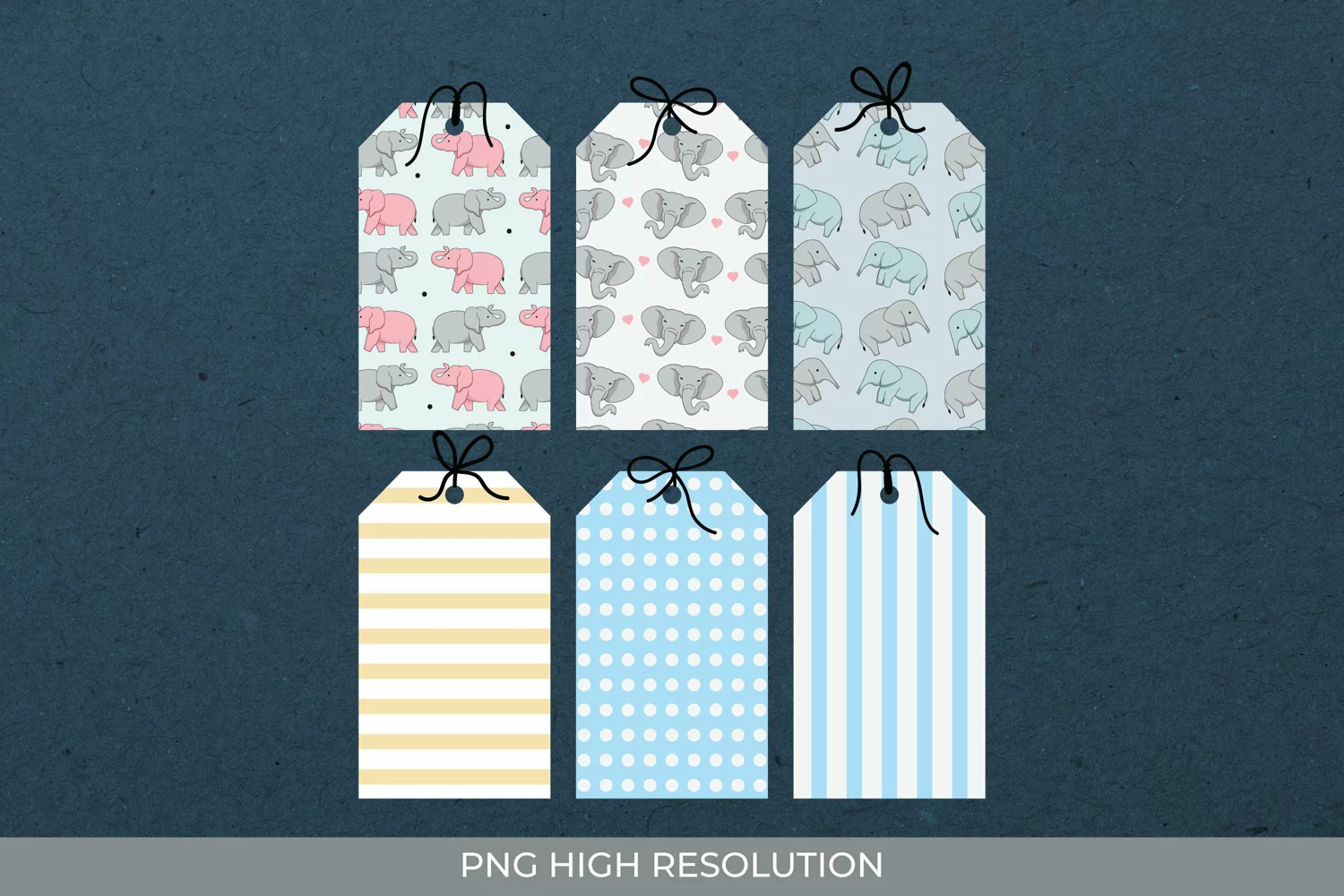 Cute Elephant Patterned Shaped Tag product image 1