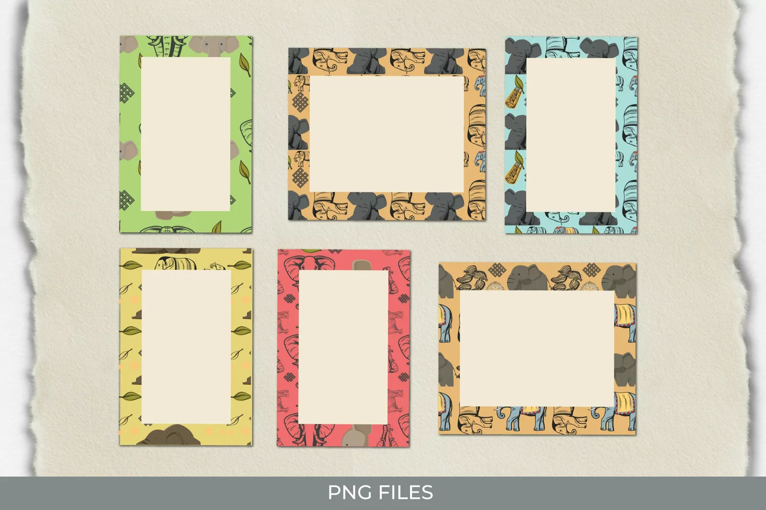 Cute Elephant with Vintage Color Seamless Pattern Frames product image 1