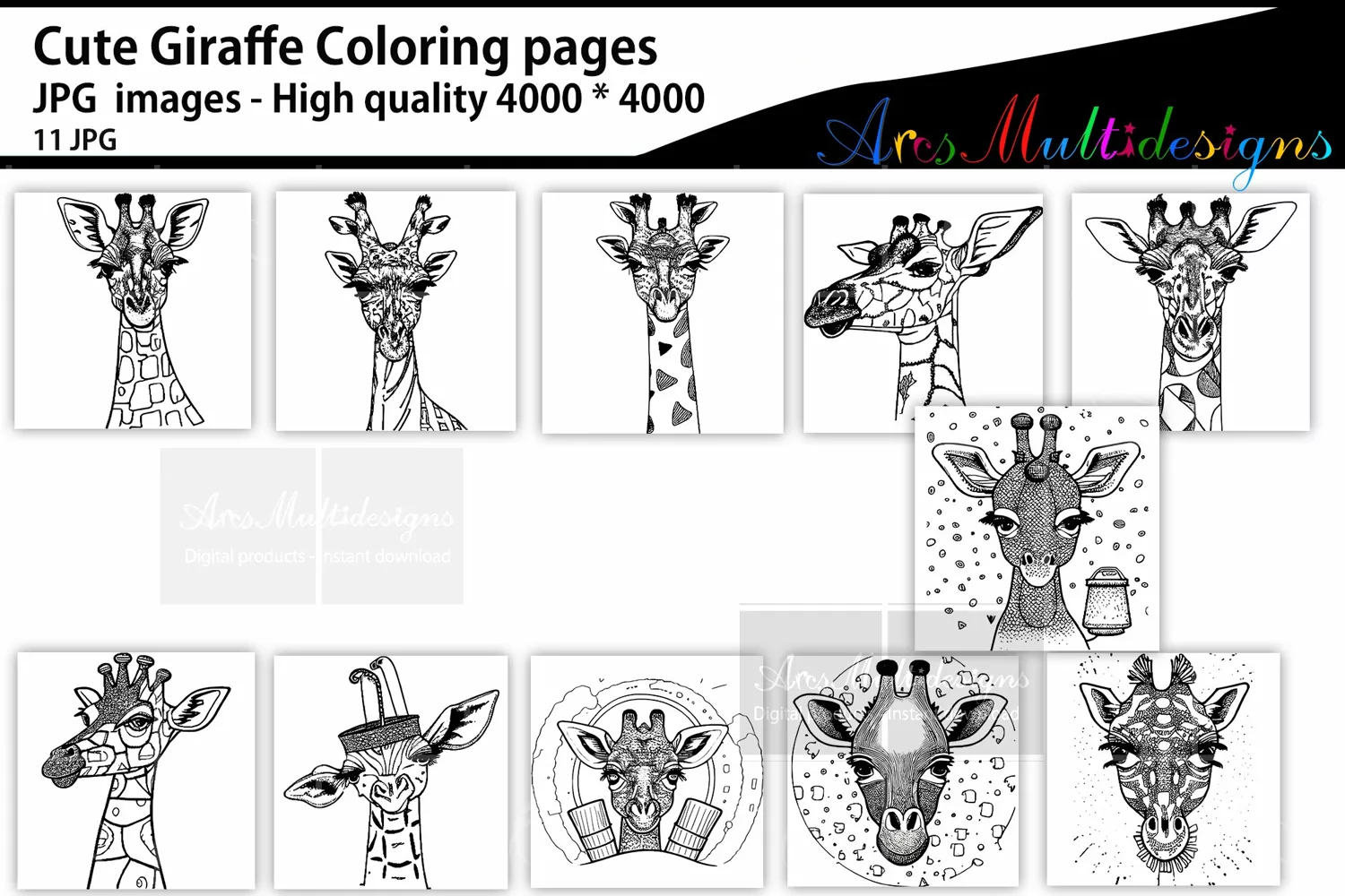 Giraffe coloring pages product image 1