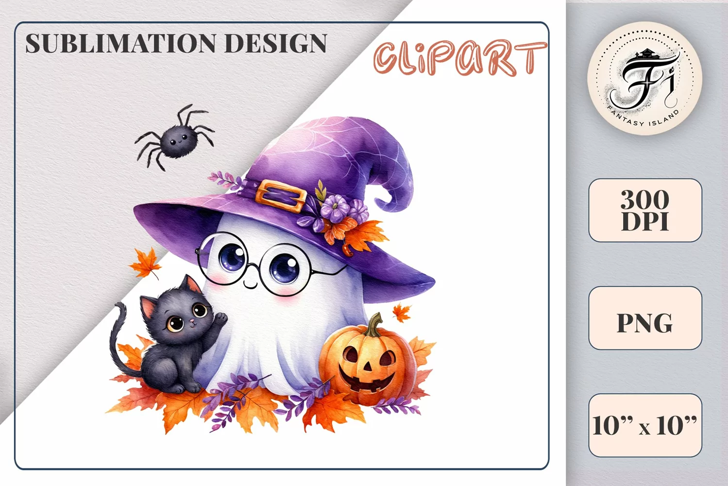Add a touch of magic to your Halloween with our charming watercolor ghost clipart. Perfect for printing, decorations, cards and other creative projects. Available for download in PNG format with a transparent background!