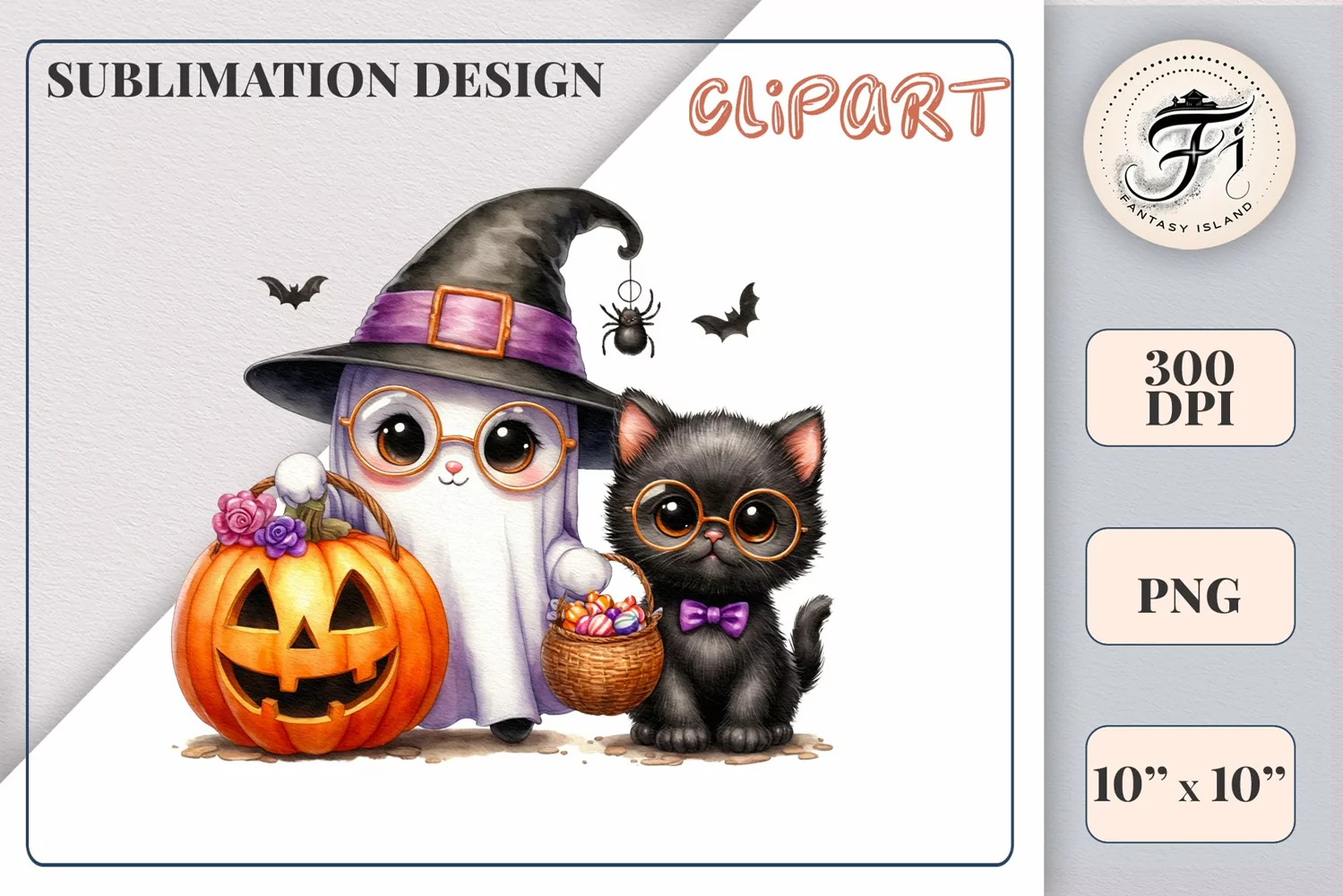 Add a touch of magic to your Halloween with our charming watercolor ghost clipart. Perfect for printing, decorations, cards and other creative projects. Available for download in PNG format with a transparent background!