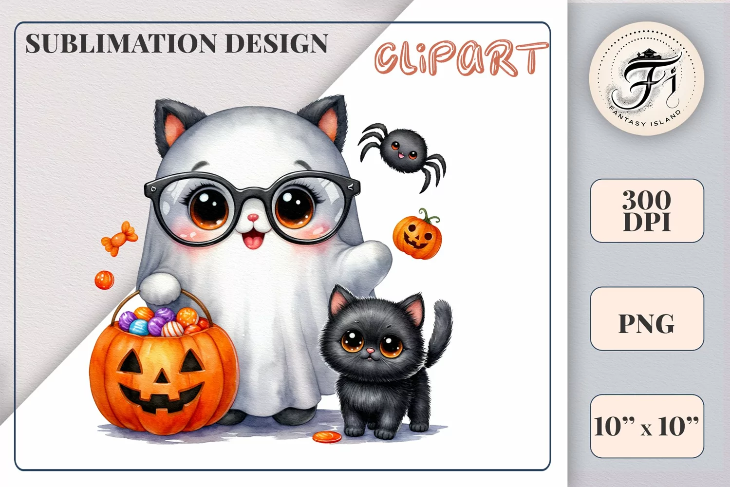 Add a touch of magic to your Halloween with our charming watercolor ghost clipart. Perfect for printing, decorations, cards and other creative projects. Available for download in PNG format with a transparent background!