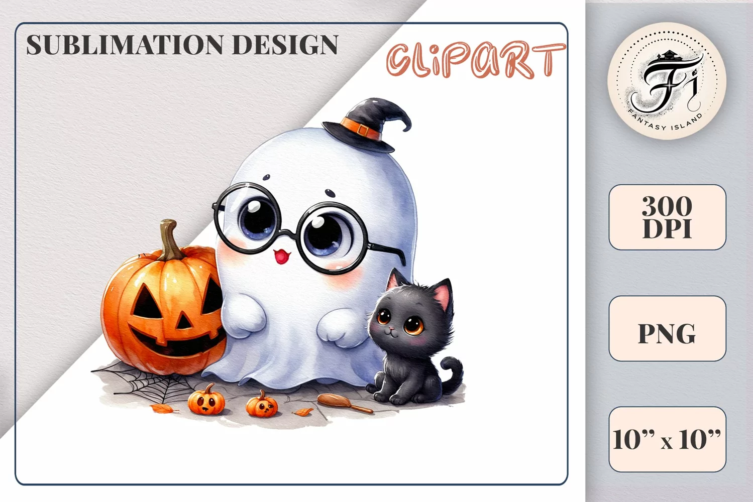 Add a touch of magic to your Halloween with our charming watercolor ghost clipart. Perfect for printing, decorations, cards and other creative projects. Available for download in PNG format with a transparent background!
