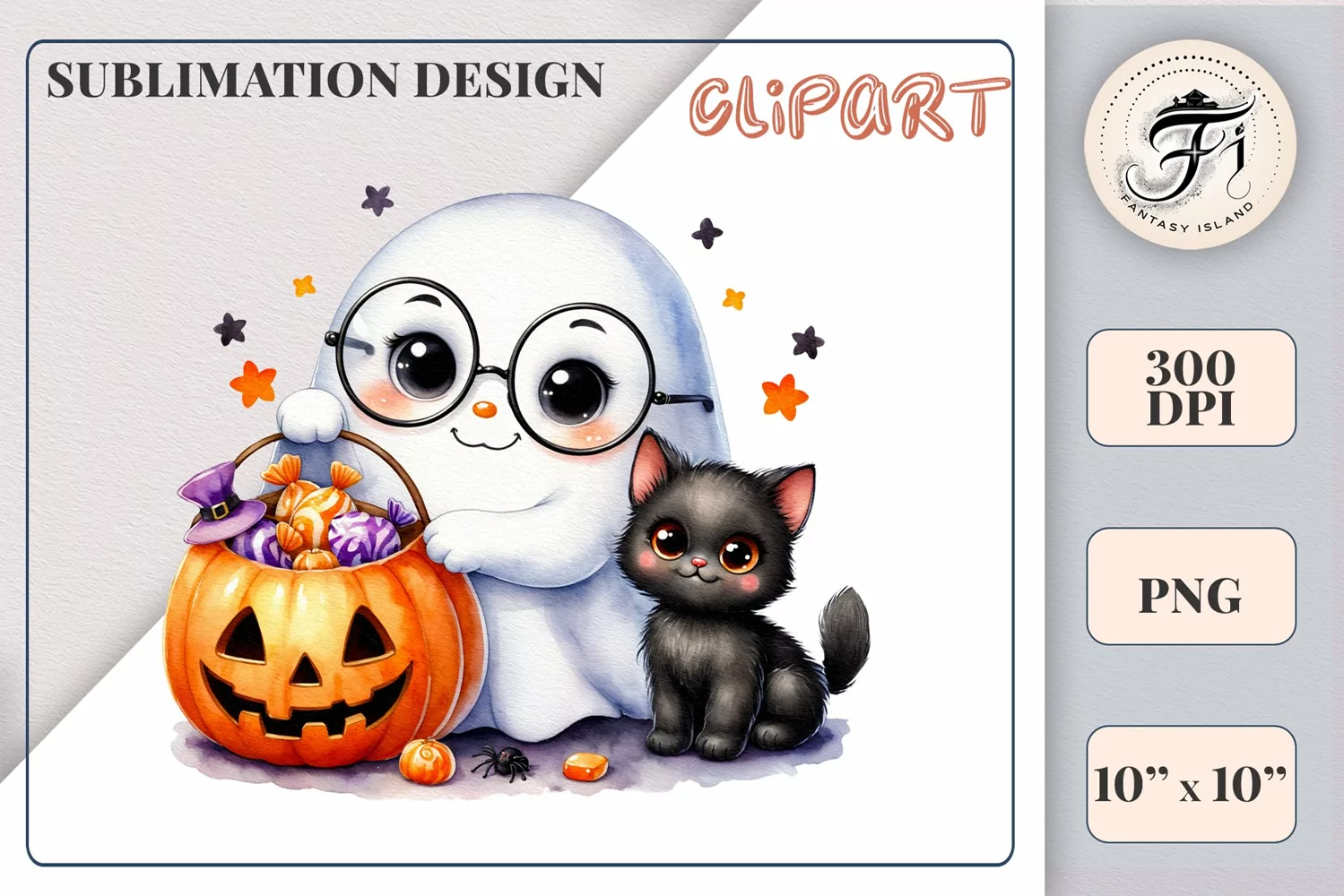 Add a touch of magic to your Halloween with our charming watercolor ghost clipart. Perfect for printing, decorations, cards and other creative projects. Available for download in PNG format with a transparent background!
