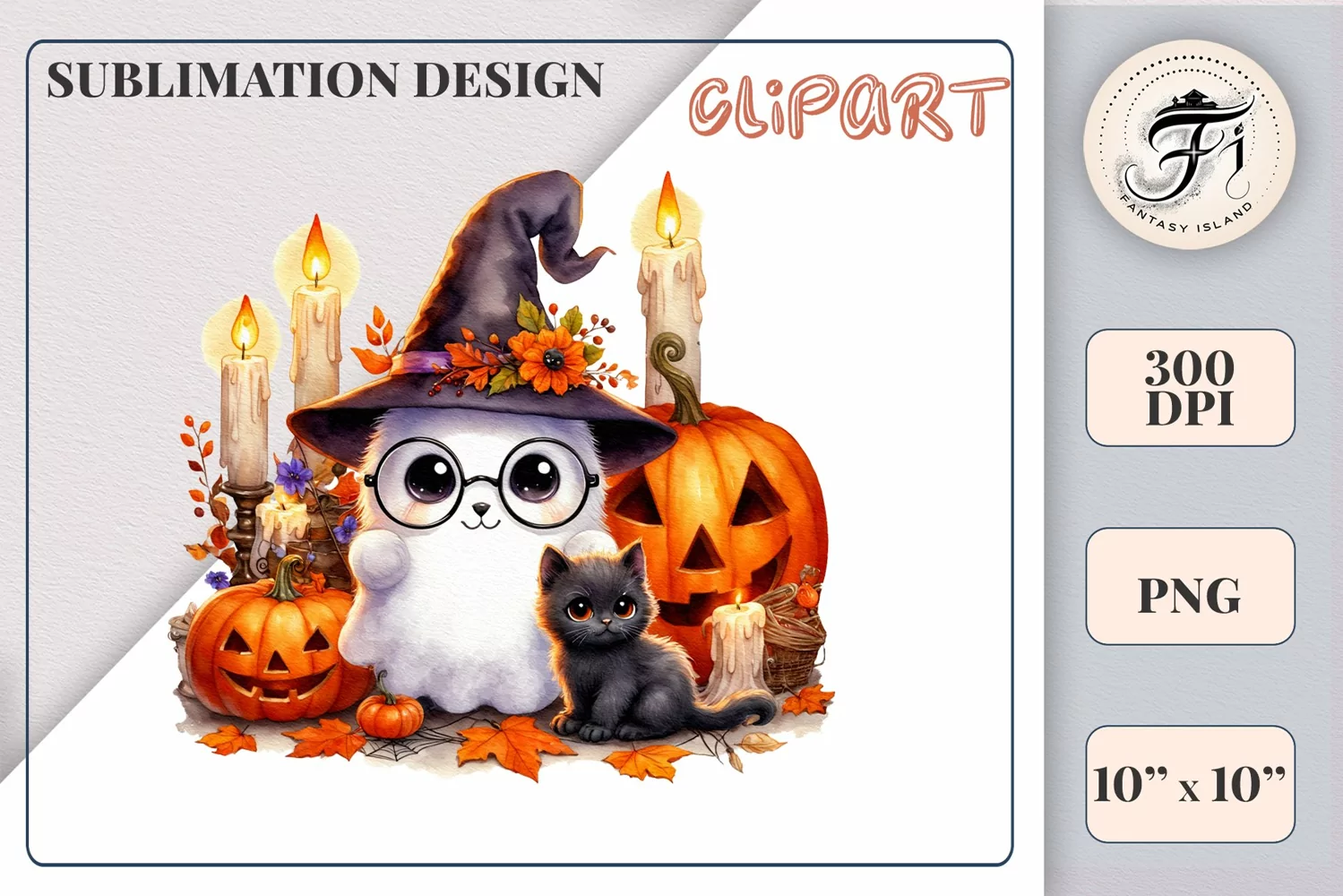 Add a touch of magic to your Halloween with our charming watercolor ghost clipart. Perfect for printing, decorations, cards, and other creative projects. Available for download in PNG format with a transparent background!