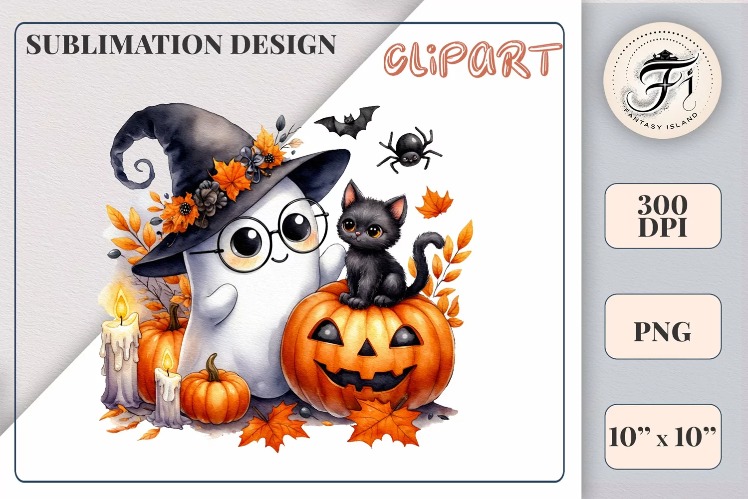 Add a touch of magic to your Halloween with our charming watercolor ghost clipart. Perfect for printing, decorations, cards, and other creative projects. Available for download in PNG format with a transparent background!