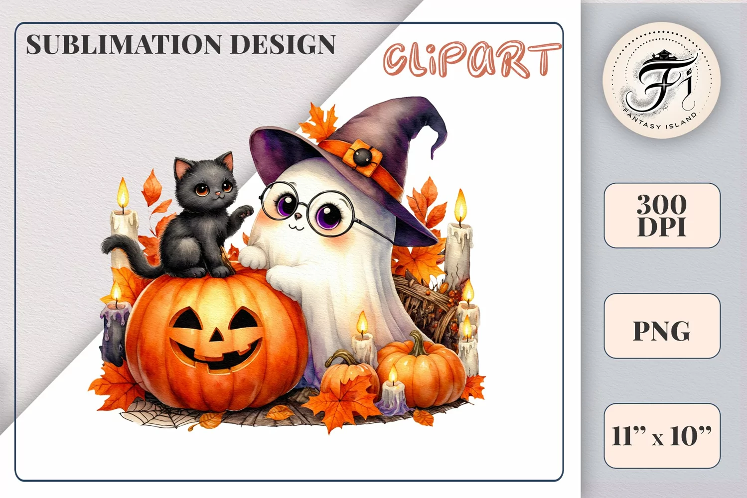 Add a touch of magic to your Halloween with our charming watercolor ghost clipart. Perfect for printing, decorations, cards, and other creative projects. Available for download in PNG format with a transparent background!