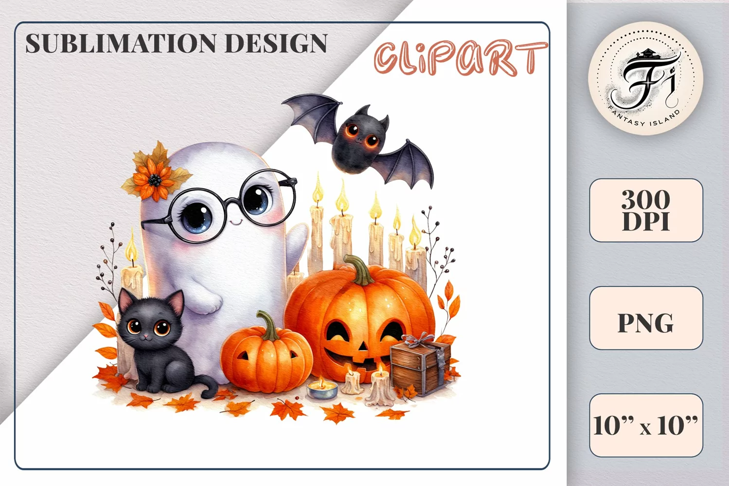 Add a touch of magic to your Halloween with our charming watercolor ghost clipart. Perfect for printing, decorations, cards, and other creative projects. Available for download in PNG format with a transparent background!
