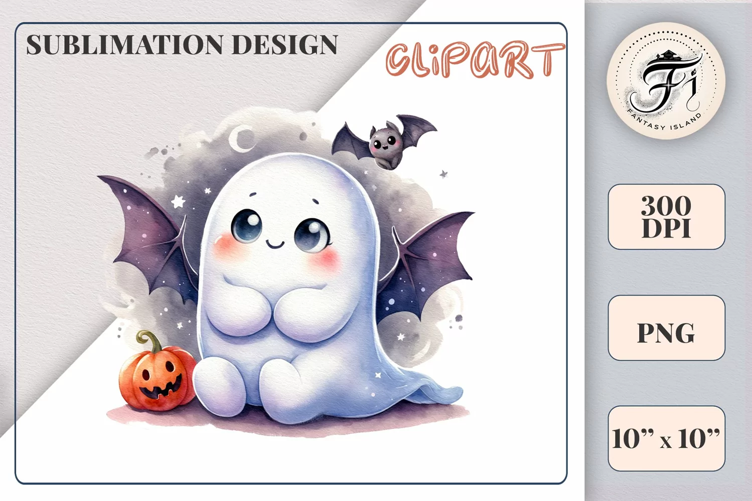 Add a touch of magic to your Halloween with our charming watercolor ghost clipart. Perfect for printing, decorations, cards, and other creative projects. Available for download in PNG format with a transparent background!