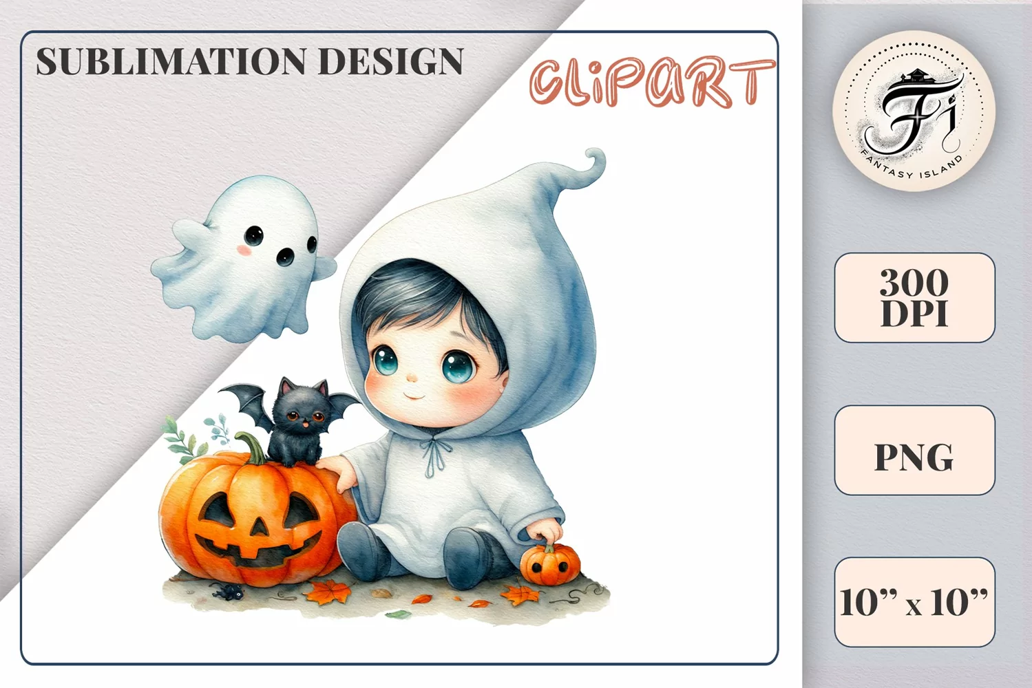Add a touch of magic to your Halloween with our charming watercolor ghost clipart. Perfect for printing, decorations, cards, and other creative projects. Available for download in PNG format with a transparent background!